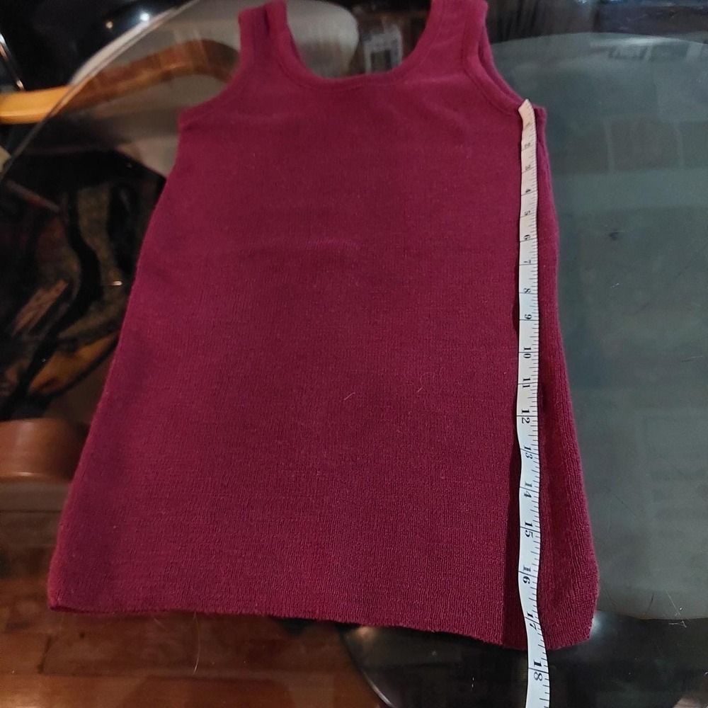 Vintage Bobbie Brooks Deep Red Ribbed Sweater Tank Top Small Sleeveless Knit - Picture 5 of 5